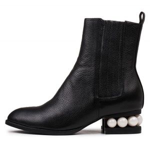 Jeffrey Campbell Matte Black Pearl Heel Boot